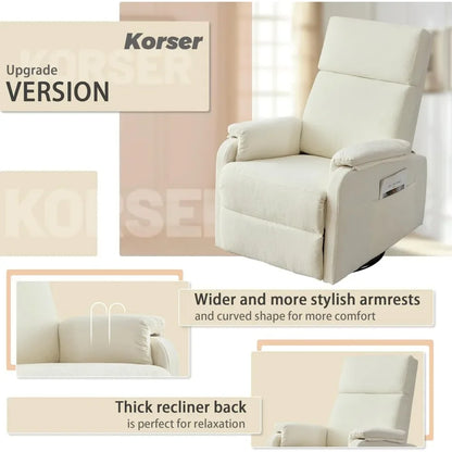 Reclining Swivel Rocking Chair for Adults