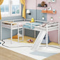 Twin Size Double Loft Bed with Slide