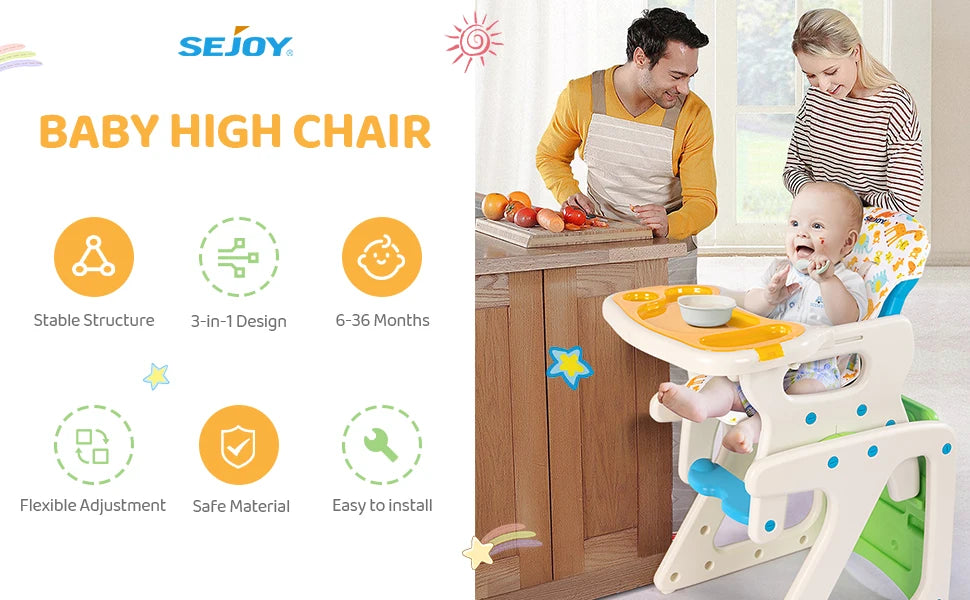 Sejoy High Chair for Baby and Toddlers