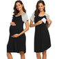 Breastfeeding-Friendly Maternity Pajama Dress