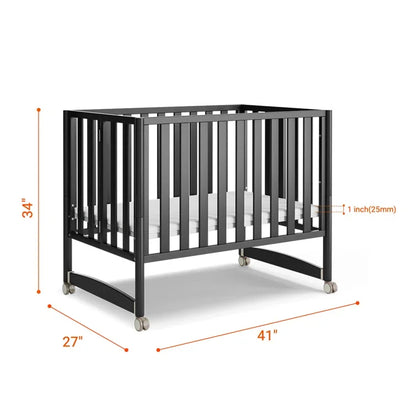 MAMAZING 6-in-1 Convertible Mini Crib (Black)