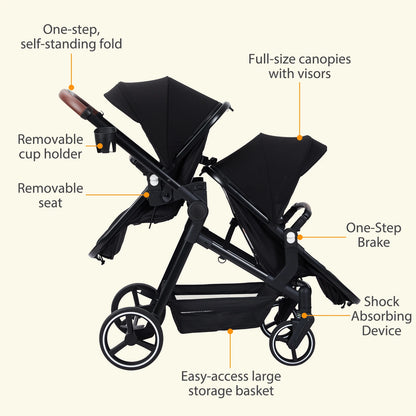 Double Stroller Track Tandem Stroller