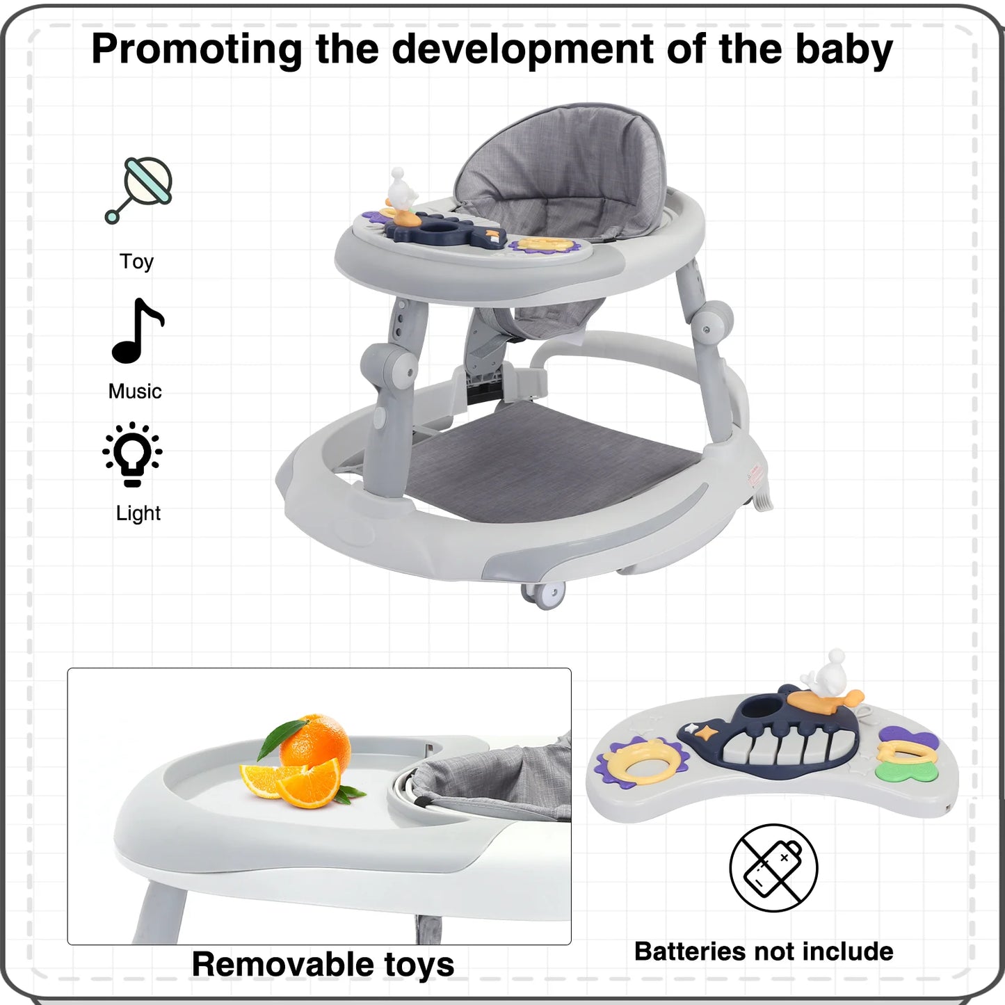 UBRAVOO Foldable Baby Walker 6-18 Month