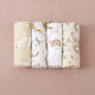 Elinfant 4PCS Bamboo Cotton Muslin Swaddle Set