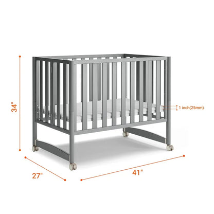 MAMAZING 6-in-1 Convertible Mini Crib (Grey)