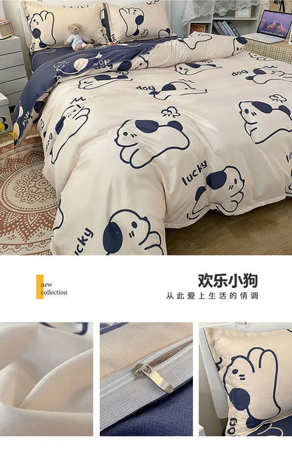 Cartoon Snoopy 4-Piece Bedding Set