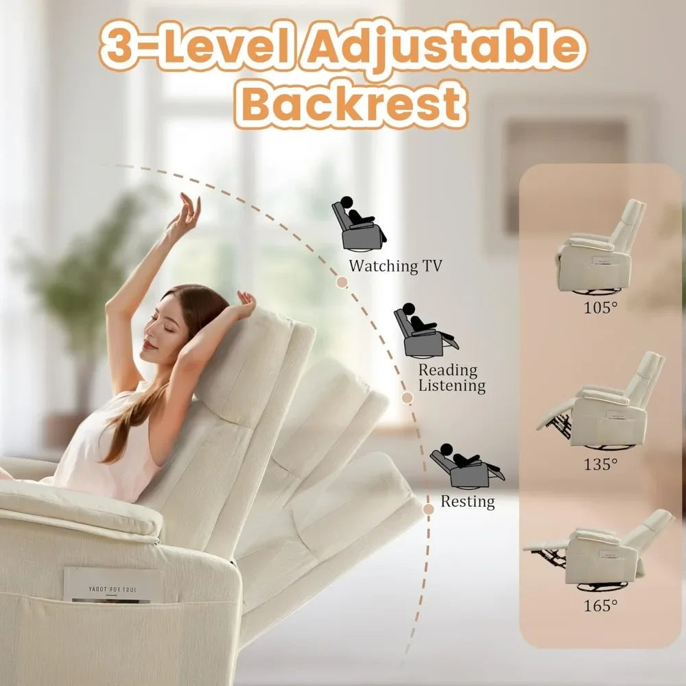 Reclining Swivel Rocking Chair for Adults