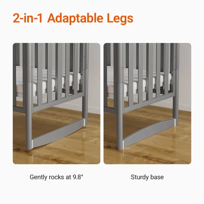 MAMAZING 6-in-1 Convertible Mini Crib (Grey)