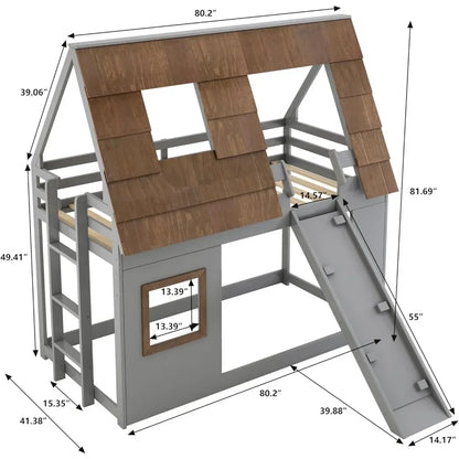 Twin Over Twin House Bunk Bed