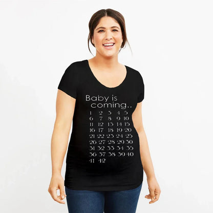 “Baby Is Coming” Maternity Countdown T-Shirt