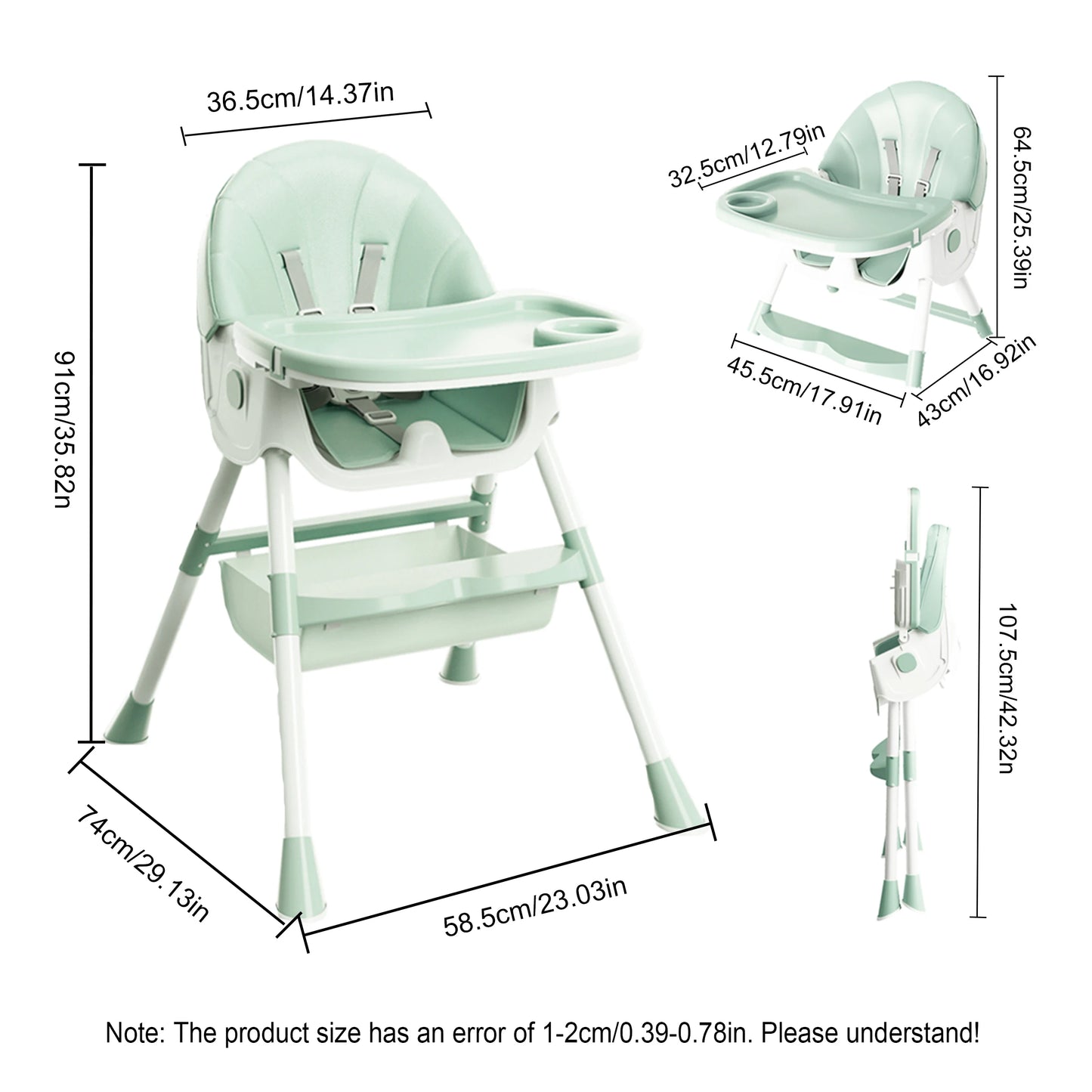 1pc Children's Dining High Chair