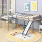 Twin Size Double Loft Bed with Slide