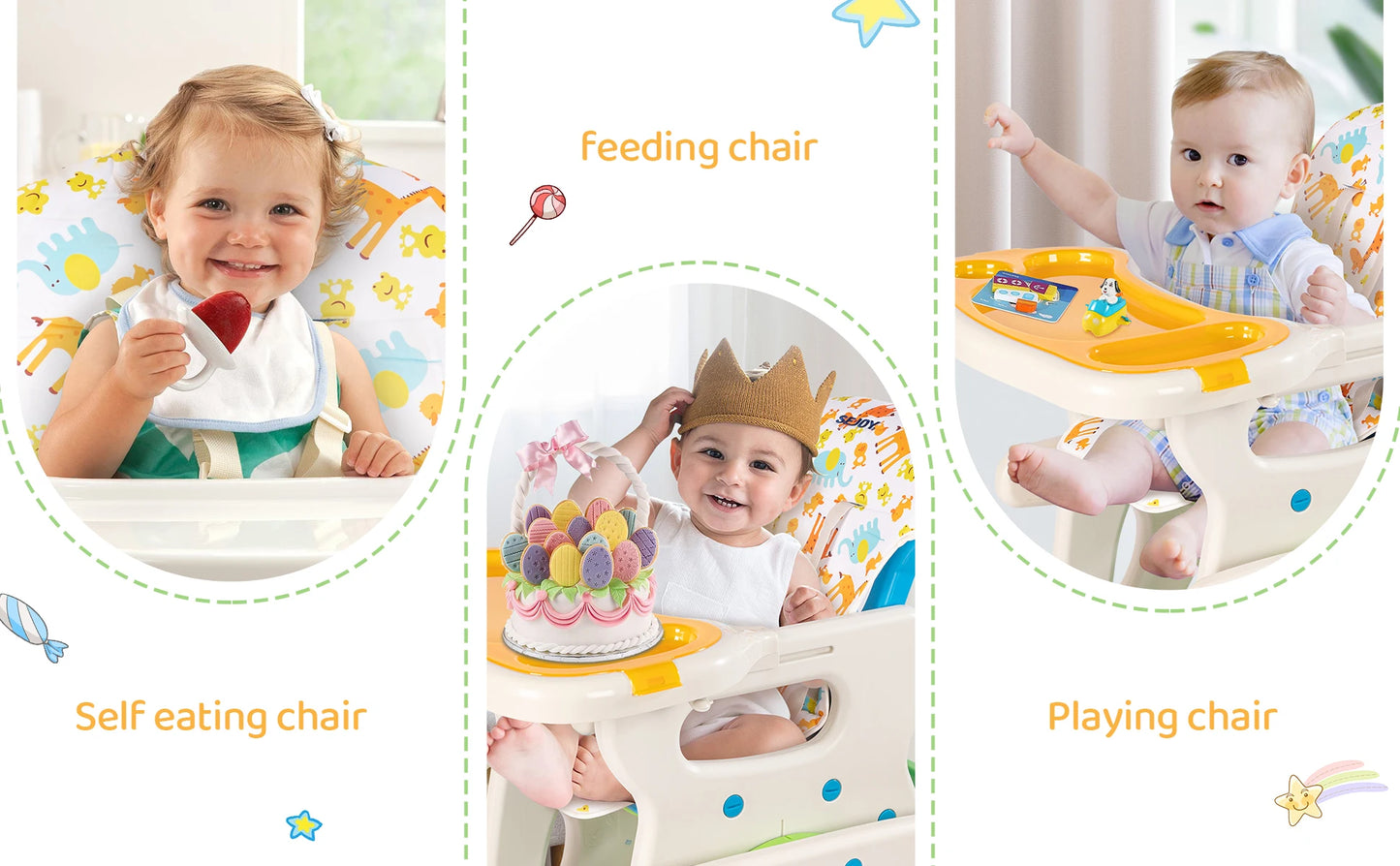 Sejoy High Chair for Baby and Toddlers
