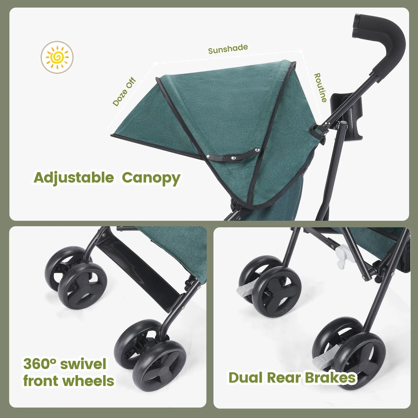 Wedyvko Baby Travel Stroller Lightweight