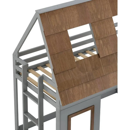 Twin Over Twin House Bunk Bed