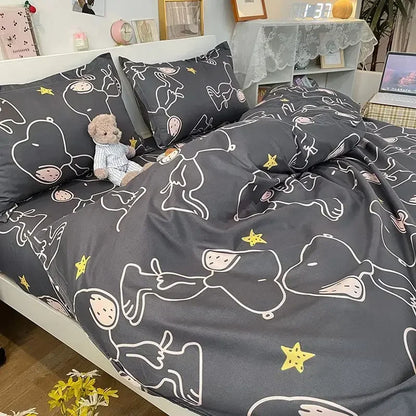 Cartoon Snoopy 4-Piece Bedding Set