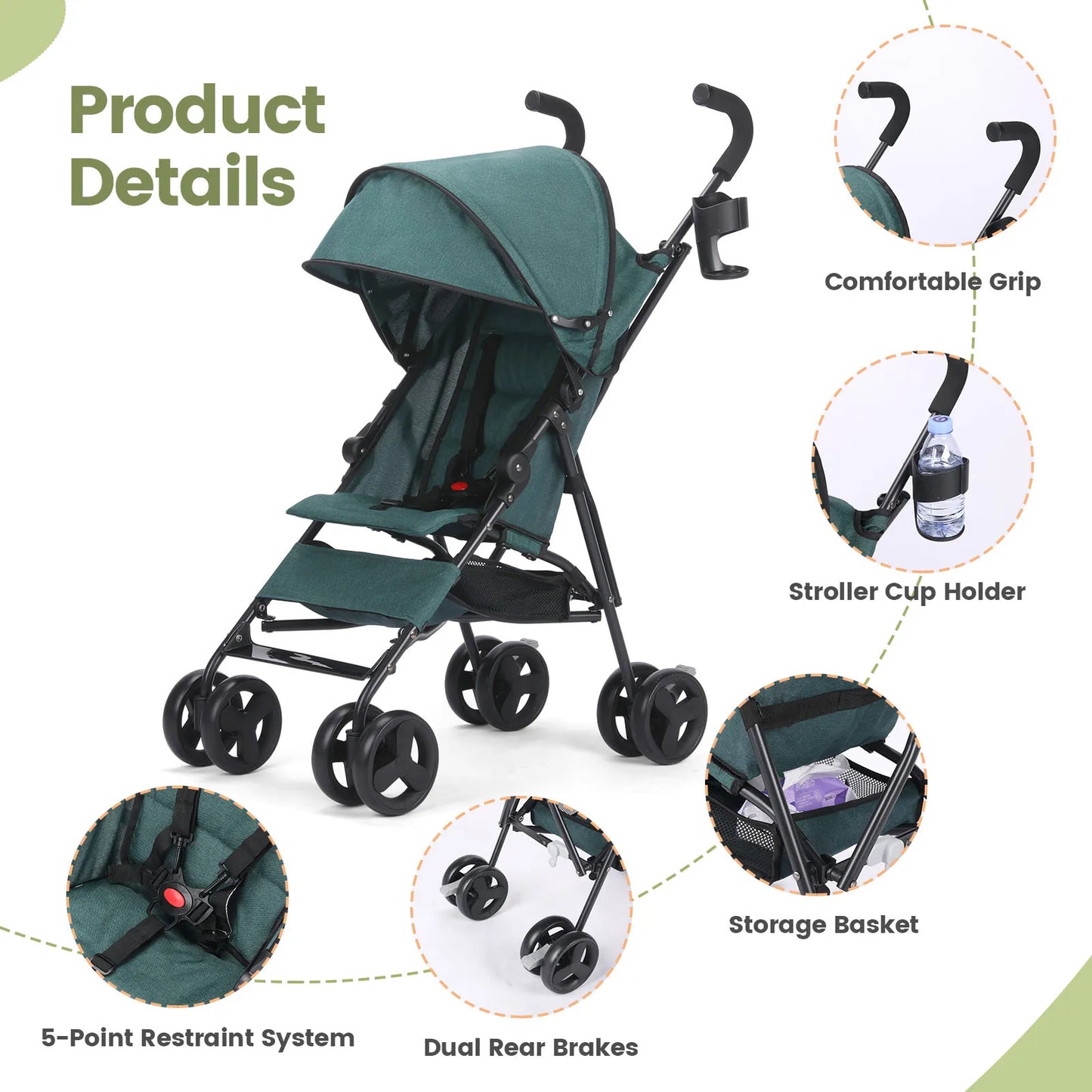 Wedyvko Baby Travel Stroller Lightweight