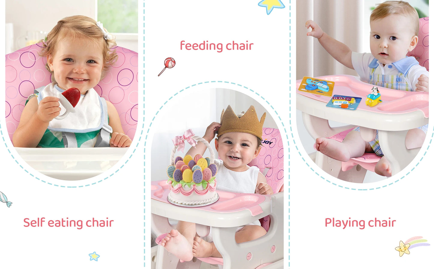 2-in-1 Baby High Chair with Table Footrest