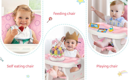 2-in-1 Baby High Chair with Table Footrest