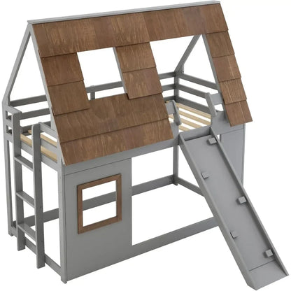 Twin Over Twin House Bunk Bed