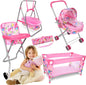 5-Piece Baby Doll Stroller Playset